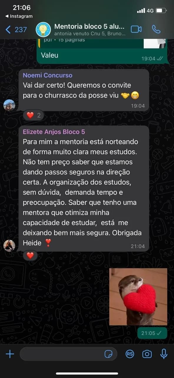 Mensagem de um aluno da Foco Procuradorias