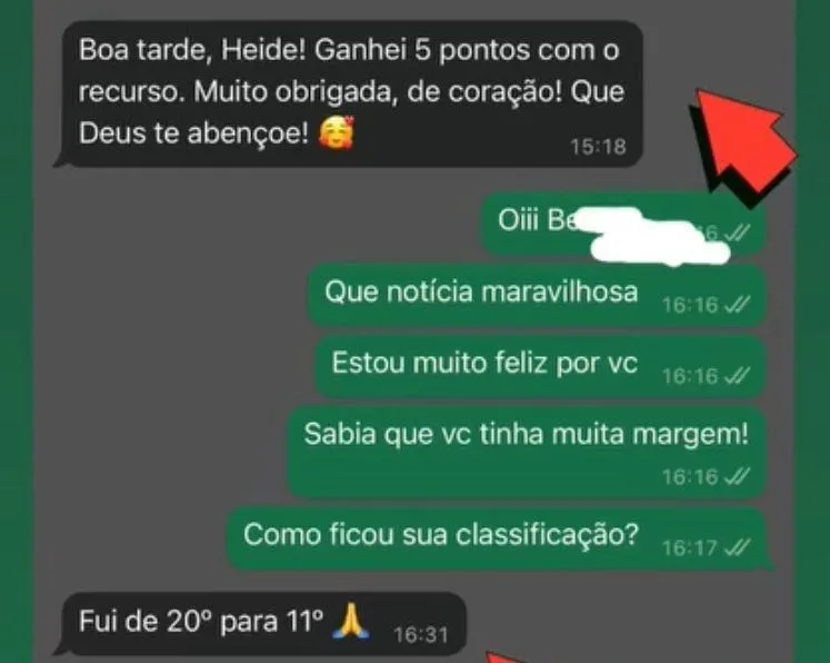 Mensagem de um aluno da Foco Procuradorias
